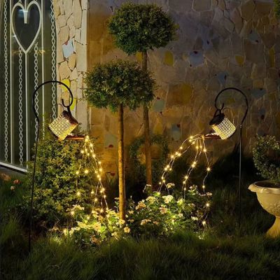 Lampe-de-jardin-solaire-éclaire-jardinière