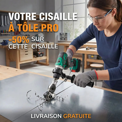 Cisaille à tôle pour perceuse | Coupe-tôle pour perceuse™