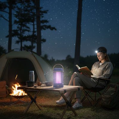 Lampe anti moustique Fonctionne sans fil pour une utilisation nomade en camping