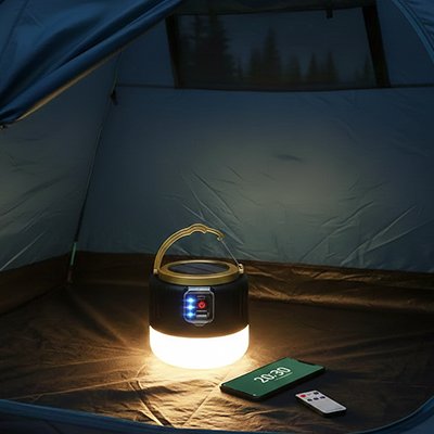 Lampe Camping  permet de recharger smartphones et appareils électroniques via port USB