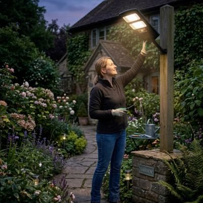 Lampe détecteur de mouvement Installation sans fil: se fixe facilement sur mur, poteau ou tout supporrt 
