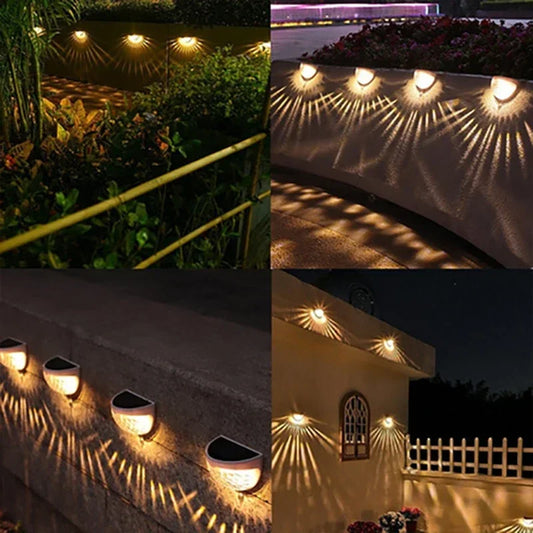 Lampe murale solaire installée sur une façade extérieure, diffusant une lumière chaude et élégante pour éclairer le jardin.