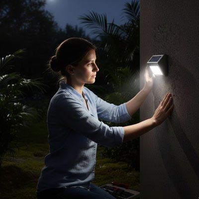 Lampe solaire exterieur Diffuse une lumière blanche intense pour sécuriser les zones sombres