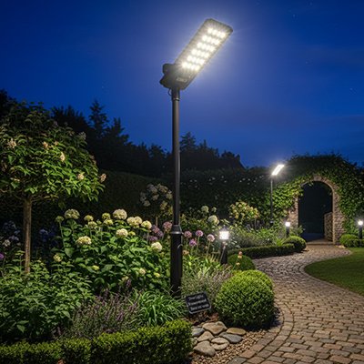 Lampe solaire exterieur Fixation murale ou sur poteau: système de montage polyvalent