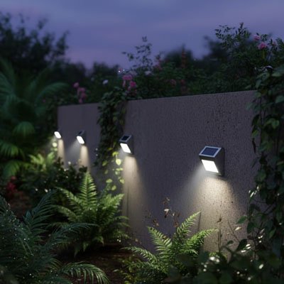 Lampe solaire exterieur sans câblage électrique grâce au panneau photovoltaïque intégré