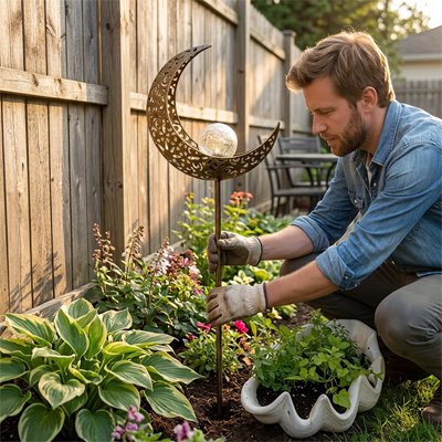 Lampe solaire exterieur  Se plante directement dans le sol des jardins, massifs ou espaces verts