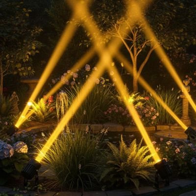 Projecteur led exterieur à motifs lumineux en X, éclairage directionnel pour massifs et végétation