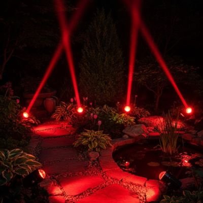 Projecteur led exterieur étanche pour jardin, effet lumineux géométrique spectaculaire